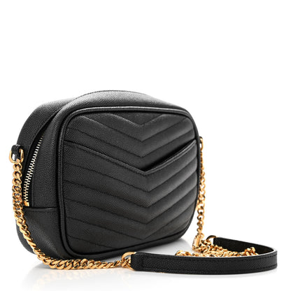 Saint Laurent SAINT LAURENT Grain De Poudre Matelasse Monogram Mini Lou Camera Bag Black 3 of 10