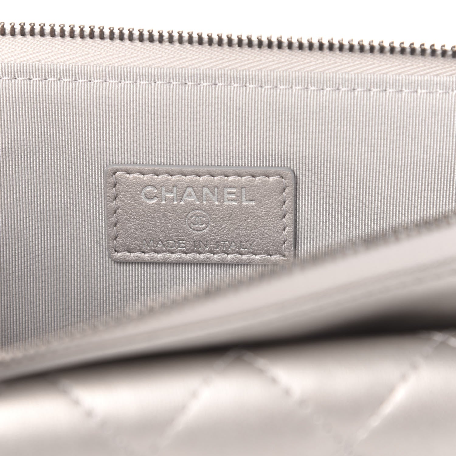 Chanel Metallic Lambskin Quilted Clutch With Chain Silver 7 of 12
