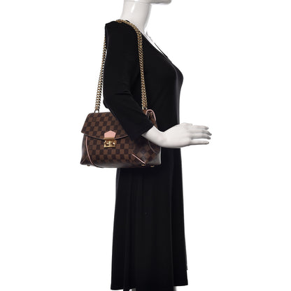 Louis Vuitton Damier Ebene Caissa Clutch Rose Ballerine 2 of 10