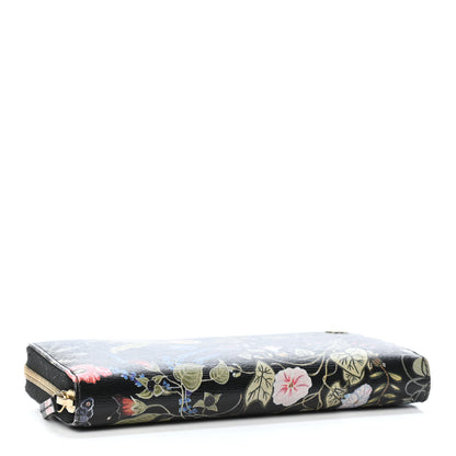 Gucci Shangai Calfskin Flora Knight Zip Around Wallet Black 3 of 4