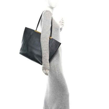 Celine Calfskin Clasp Horizontal Cabas Black 2 of 10