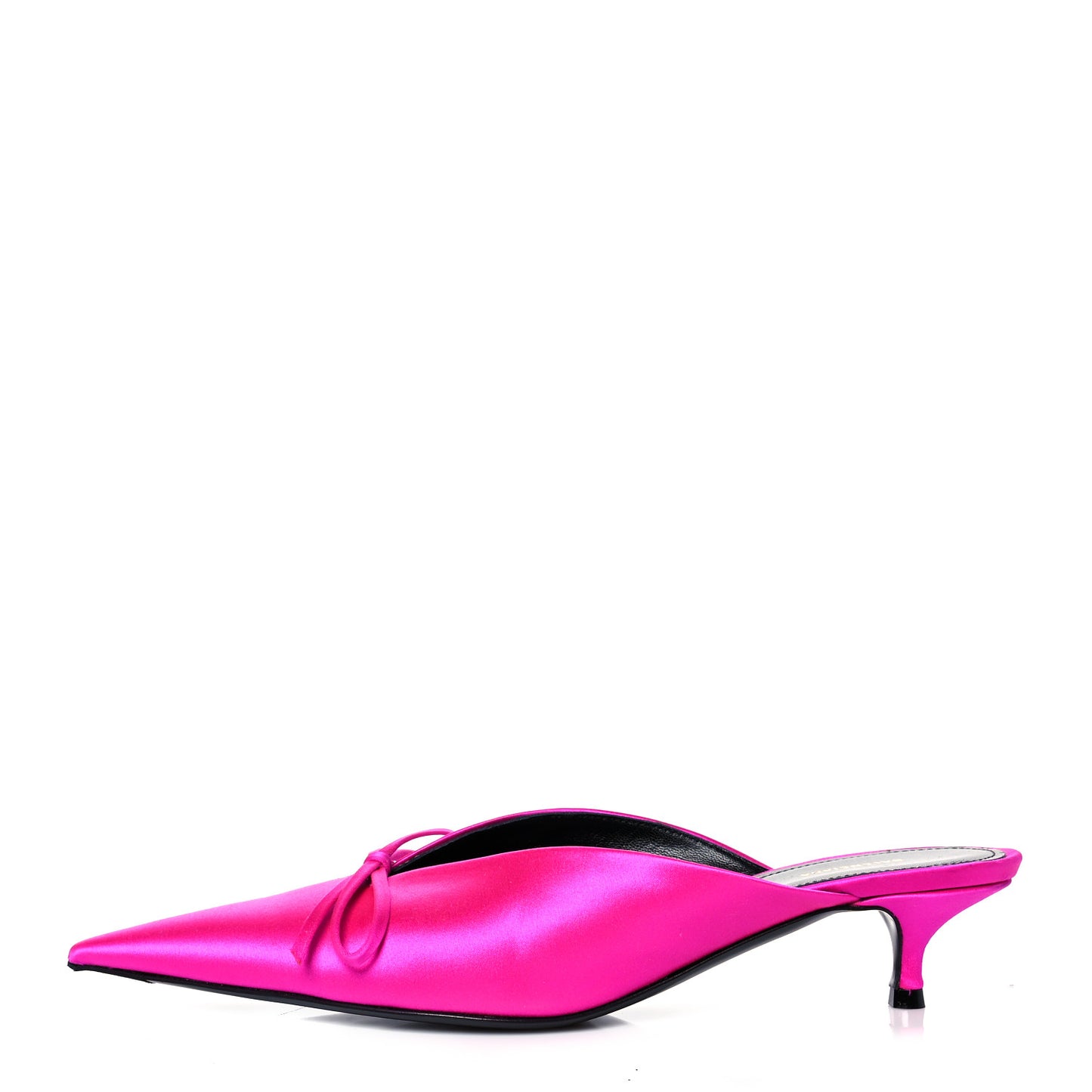 Satin Pointed Toe Knife 40mm Mules 36.5 Rose Fuchsia