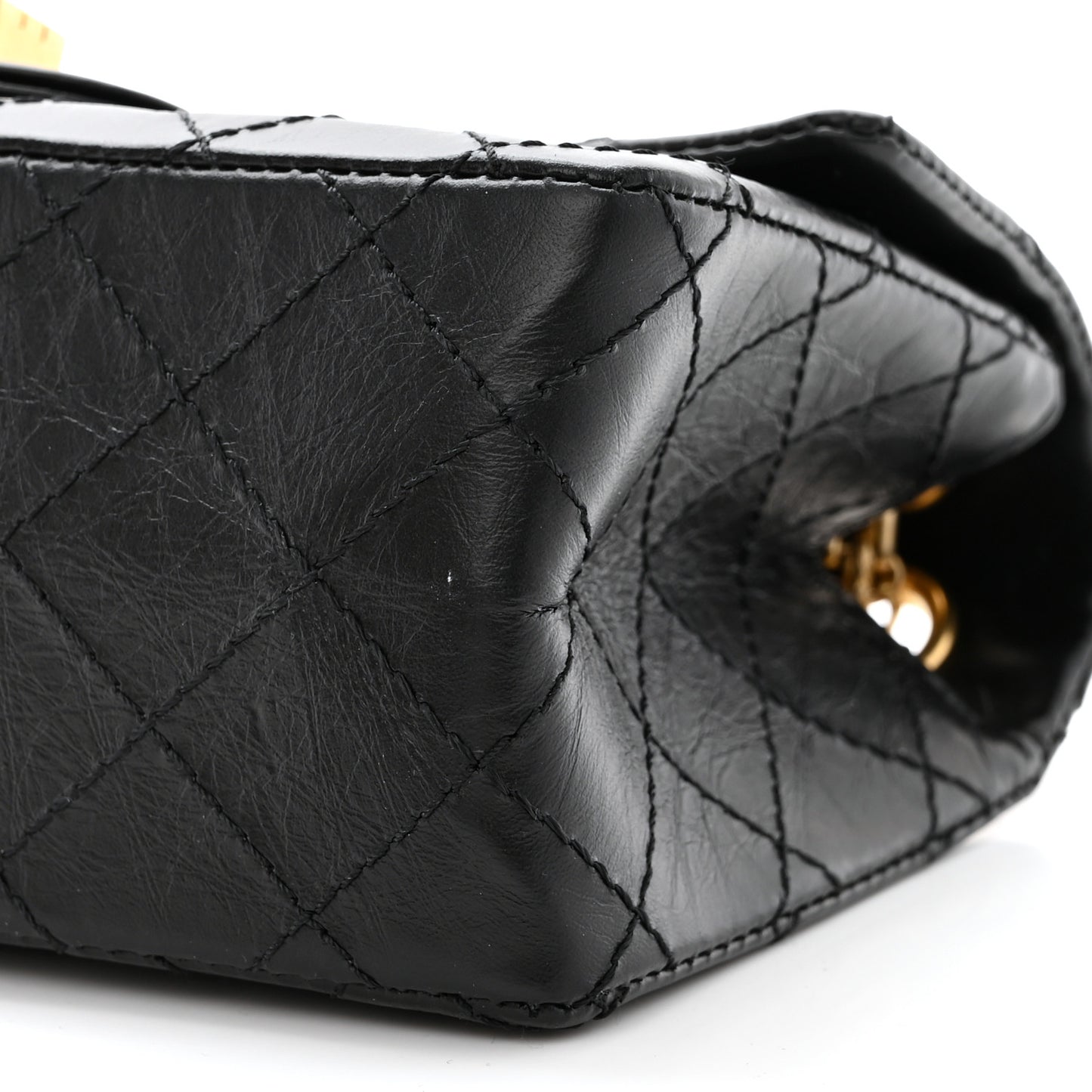 Aged Calfskin Quilted 2.55 Reissue Mini Flap Black