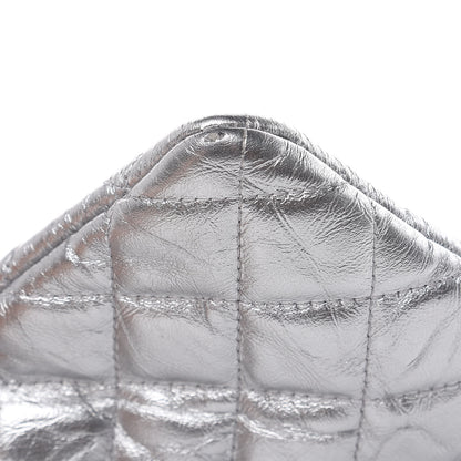 Chanel Metallic Calfskin Quilted Large Cosmo Cosmetic Case Silver 8 of 13