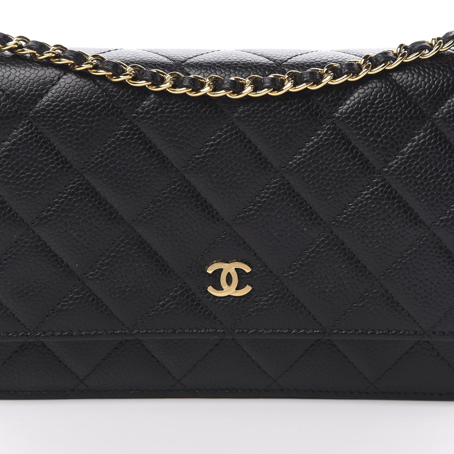 Caviar Quilted Wallet On Chain WOC Black