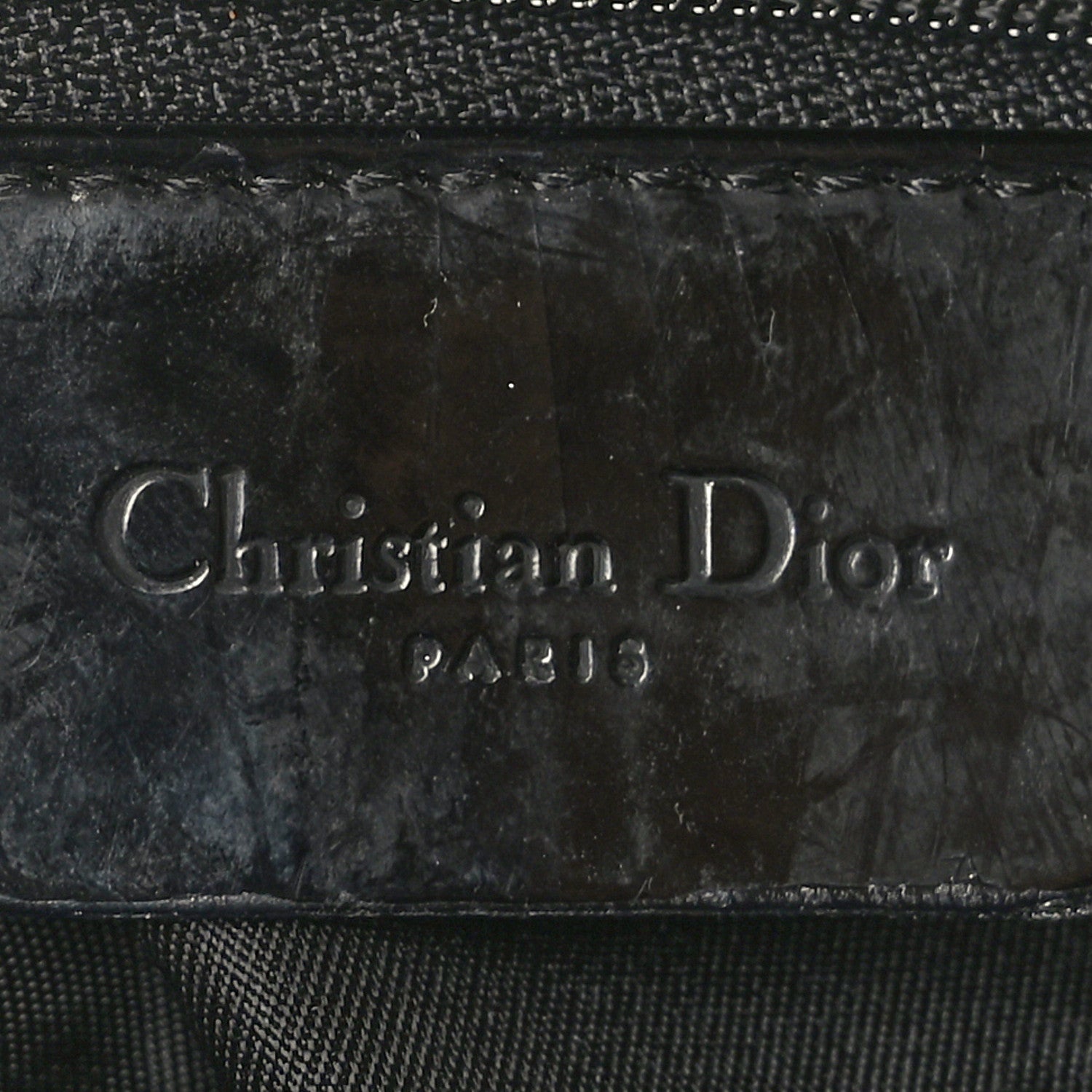Christian Dior Canvas Patent Calfskin Saddle Bag Black 6 of 9