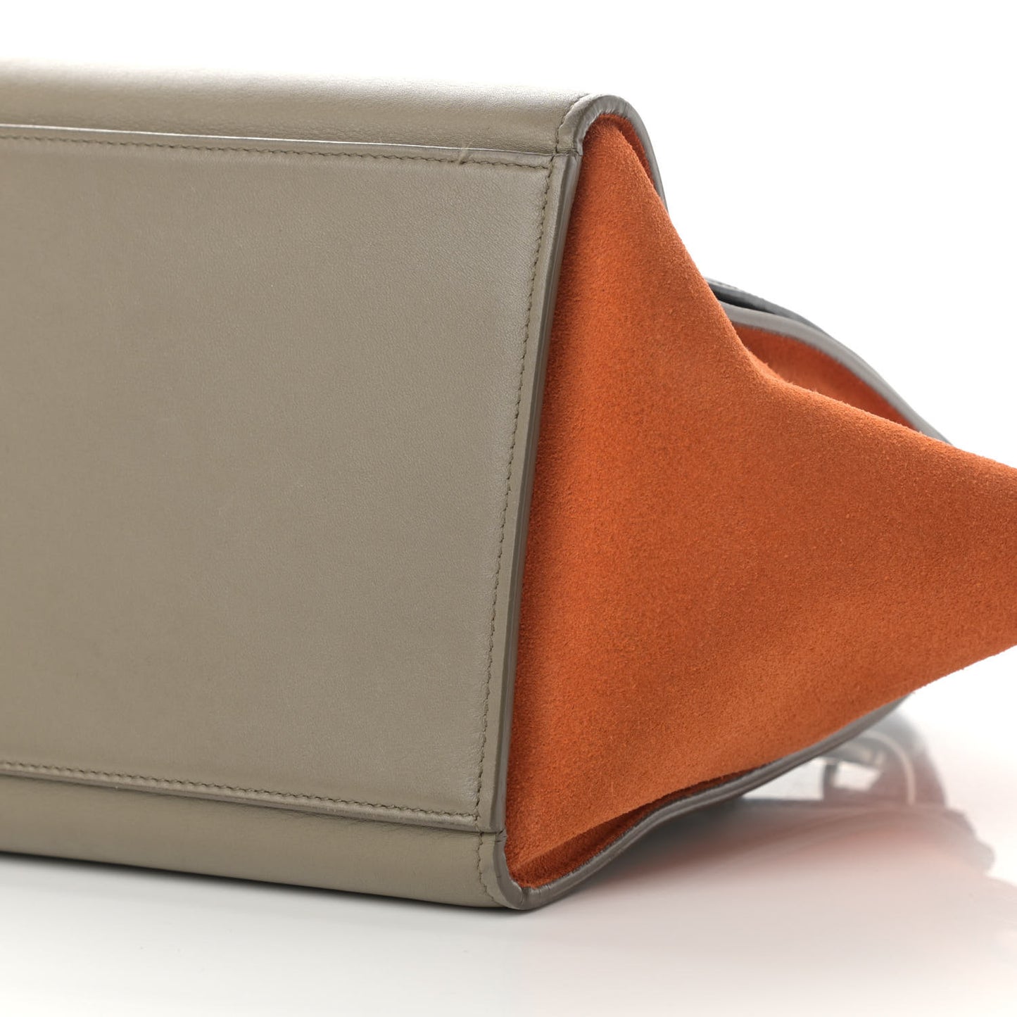 Smooth Calfskin Suede Small Tri-Color Trapeze Orange