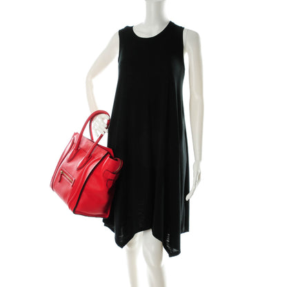 Celine Drummed Calfskin Mini Luggage Coquelicot 2 of 7