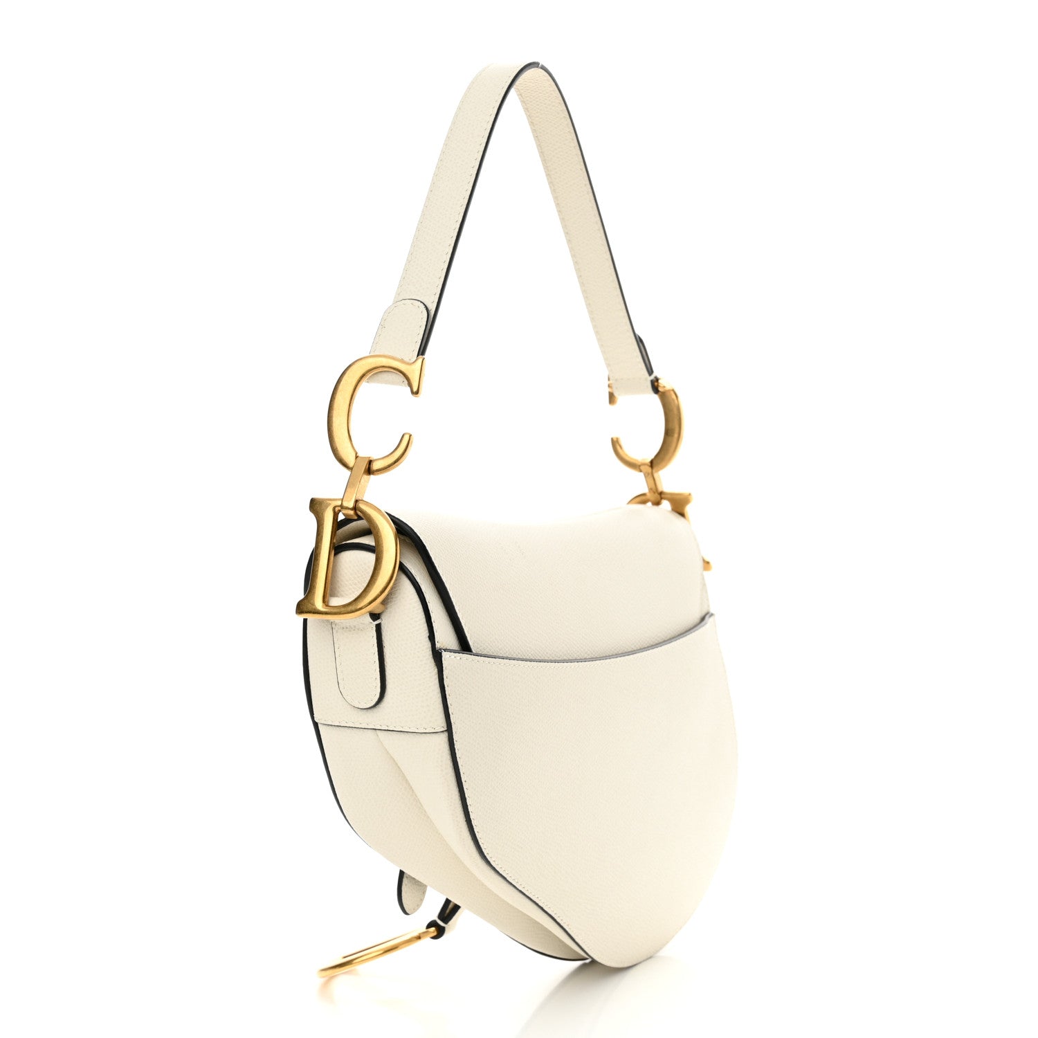 Christian Dior Grained Calfskin Saddle Bag White 3 of 11