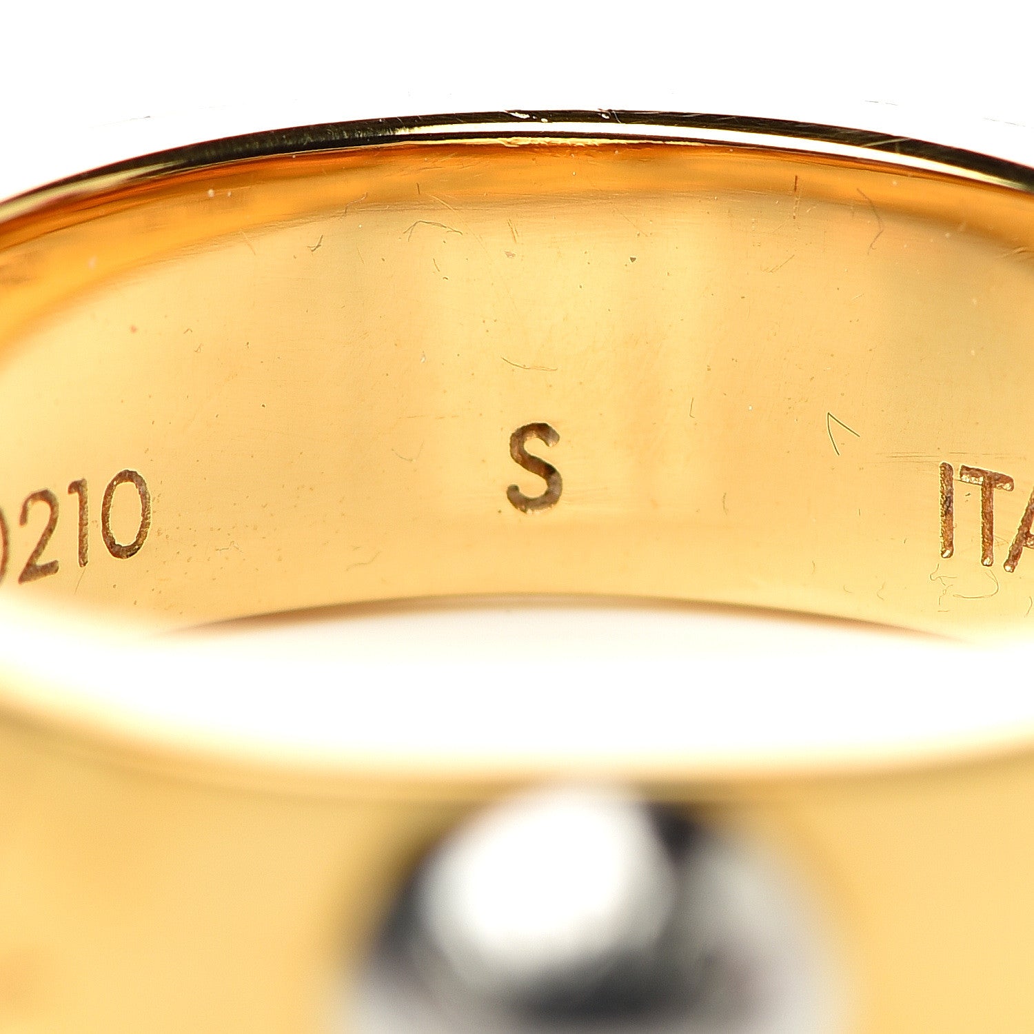 Louis Vuitton Brass Monogram Engraved Nanogram Ring S Gold 6 of 9