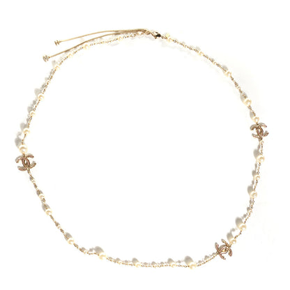 Chanel Pearl CC Long Necklace Gold 1 of 5