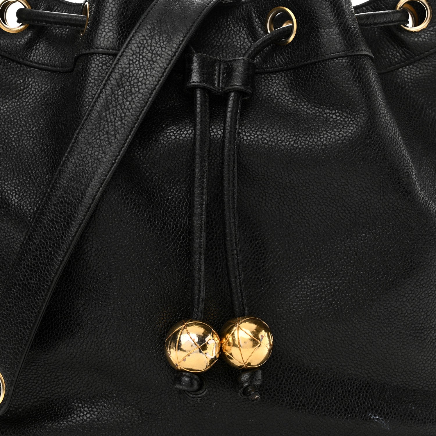 Chanel Caviar CC Drawstring Shoulder Bag Black 9 of 20