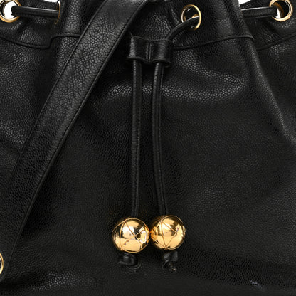 Chanel Caviar CC Drawstring Shoulder Bag Black 9 of 20