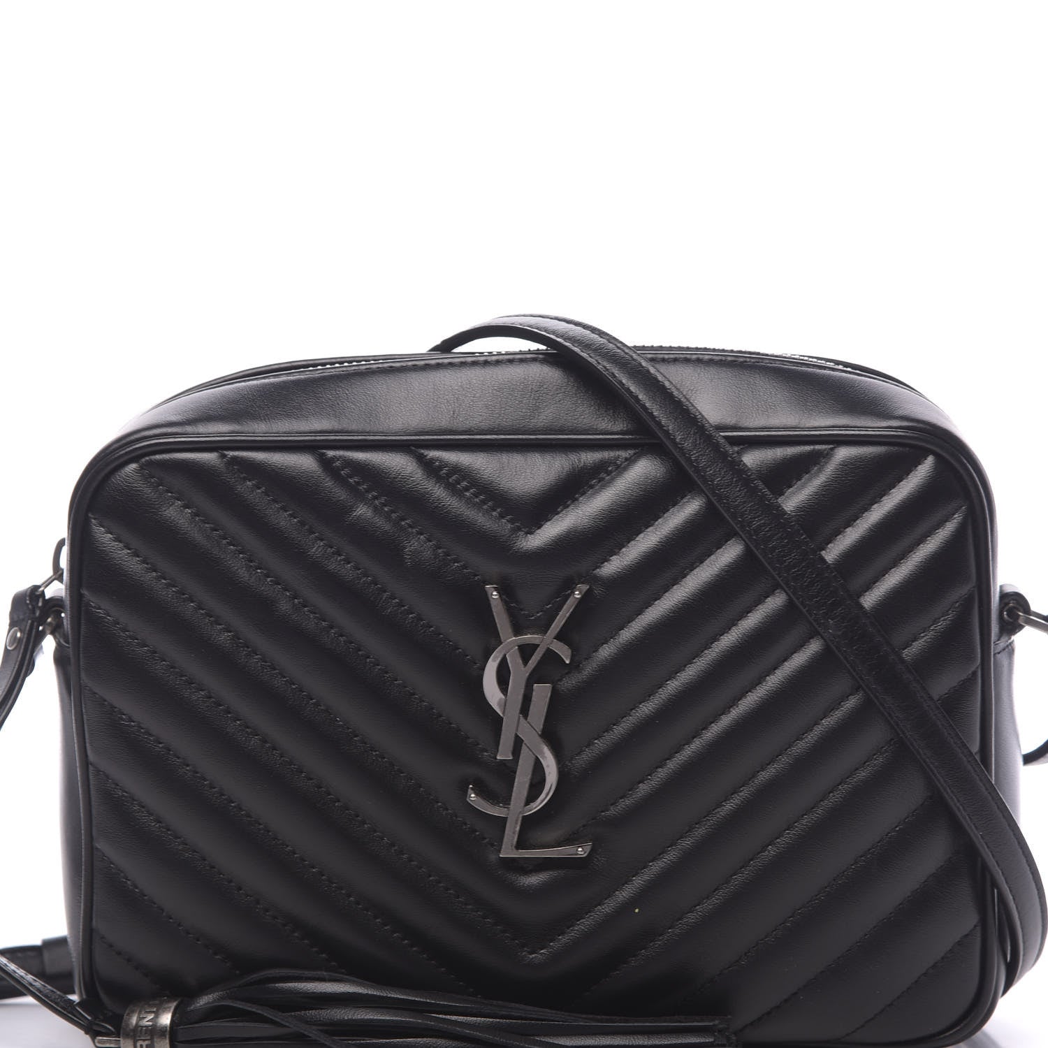 Saint Laurent Calfskin Matelasse Monogram Lou Camera Bag Black 10 of 11