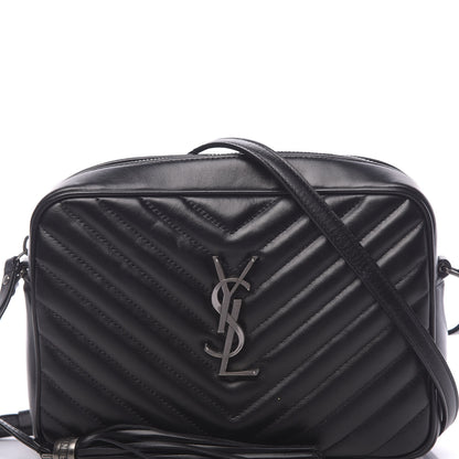 Saint Laurent Calfskin Matelasse Monogram Lou Camera Bag Black 10 of 11