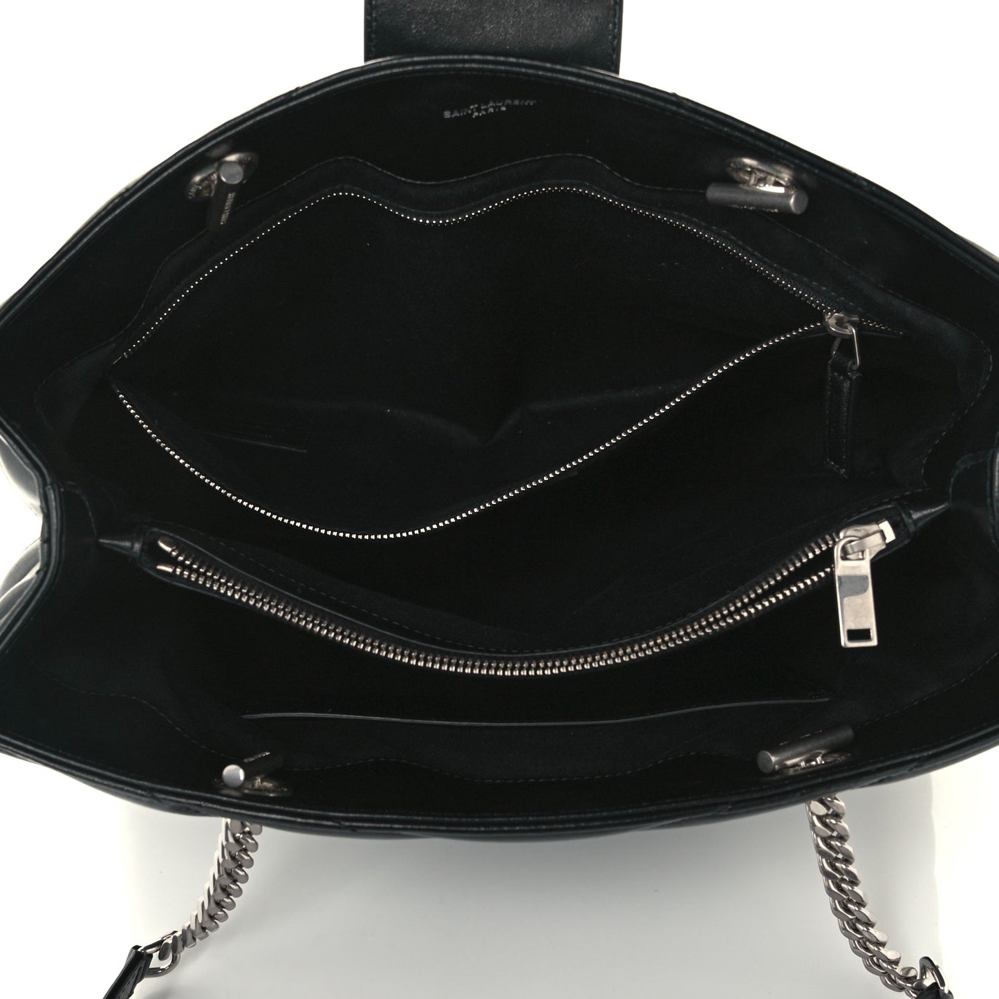 Calfskin Y Quilted Monogram Large Loulou Shopper Black