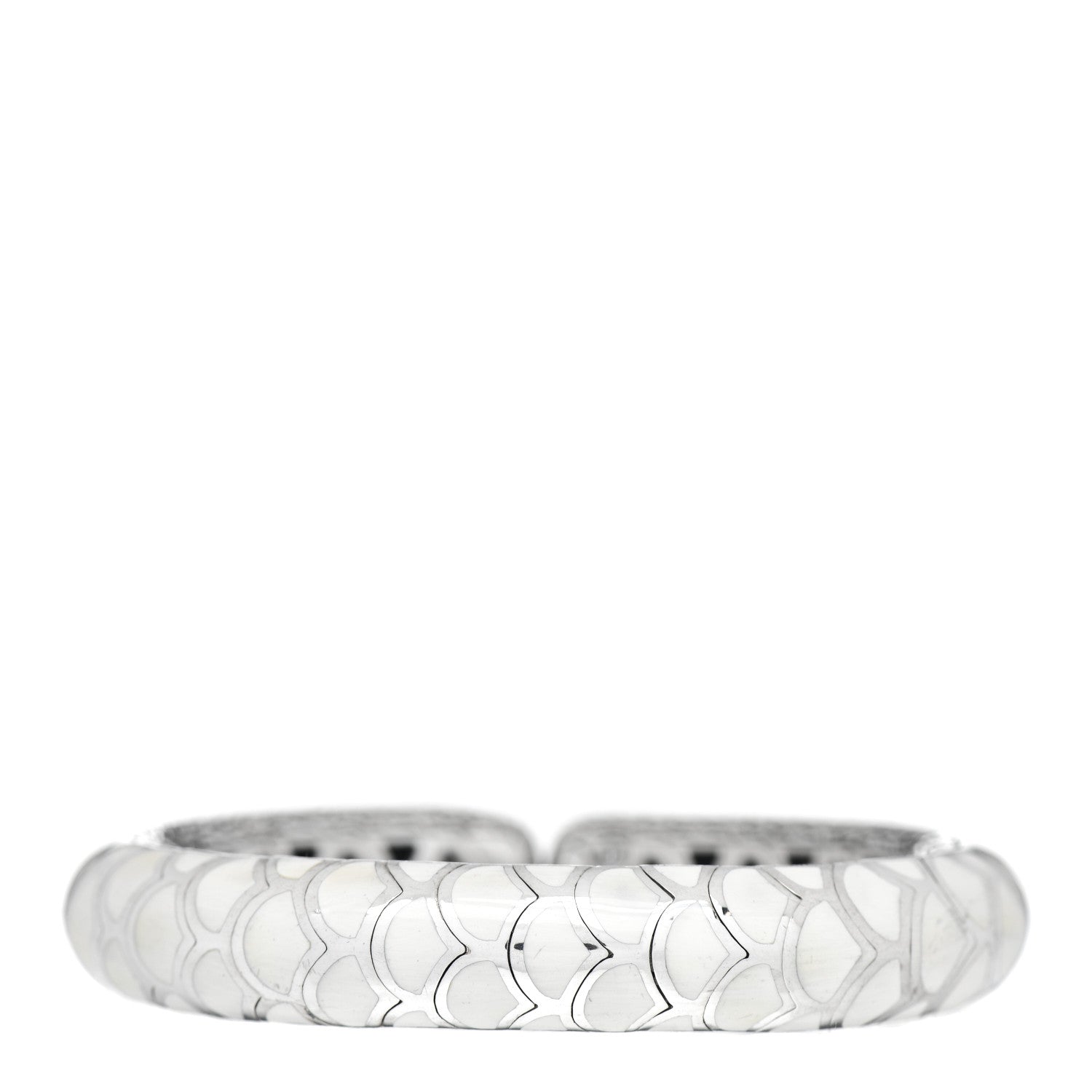 John Hardy Sterling Silver Enamel Slim Flex Naga Cuff Bracelet White 1 of 4