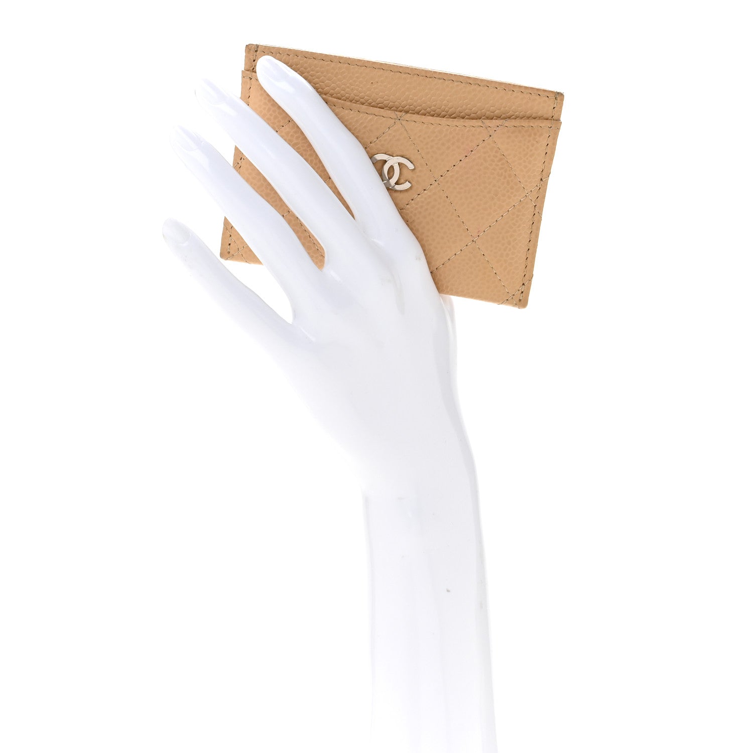 Chanel Caviar Quilted Card Holder Beige 2 of 13