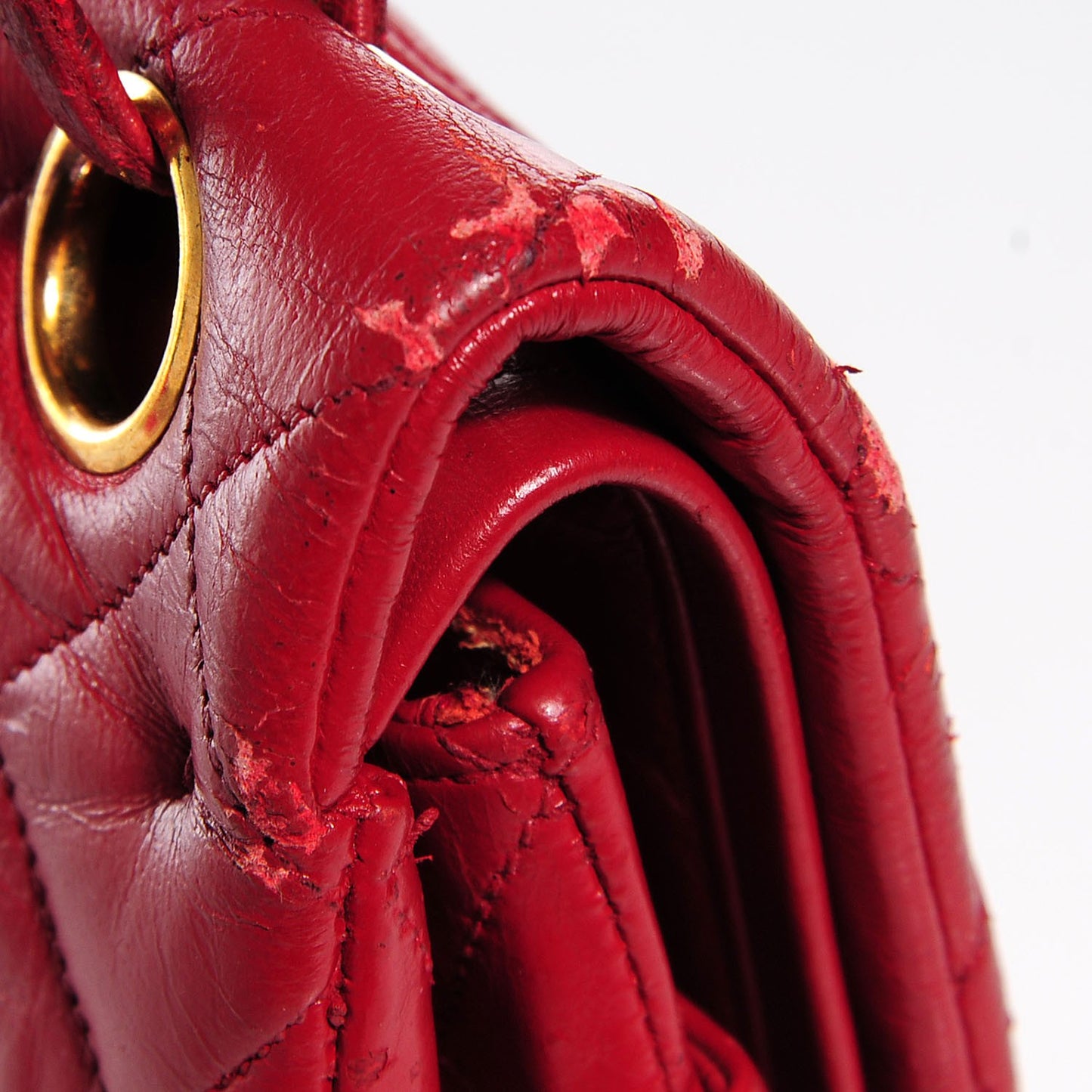 Lambskin Medium Double Flap Red