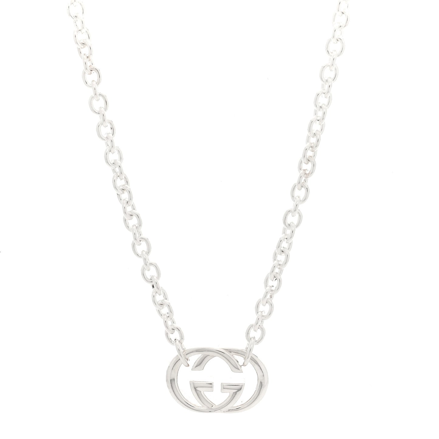Sterling Silver Britt Interlocking GG Pendant Necklace