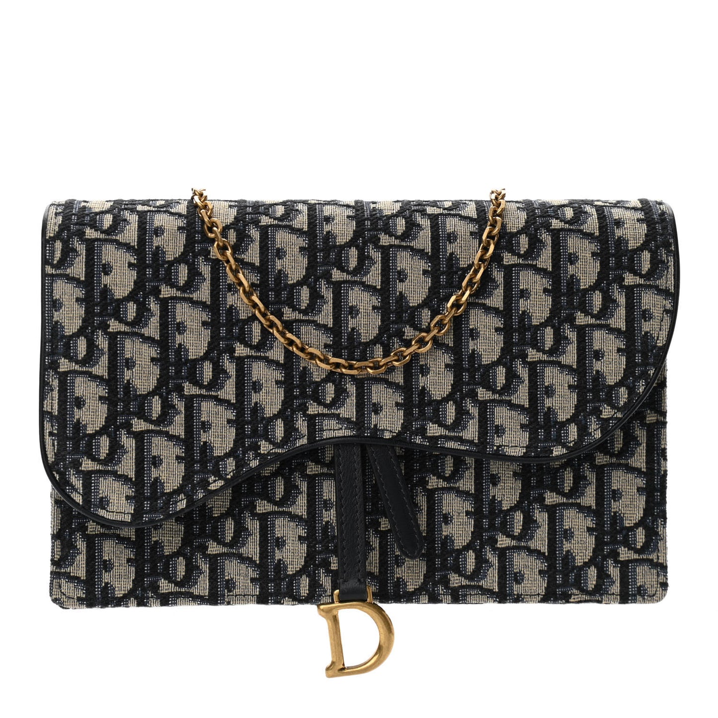 Oblique Saddle Chain Pouch Blue