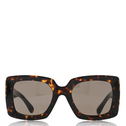 Chanel Acetate Rectangle Sunglasses 5435 Tortoise 2 of 8