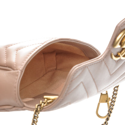 Gucci Calfskin Matelasse Super Mini GG Marmont Shoulder Bag Porcelain Rose 6 of 9