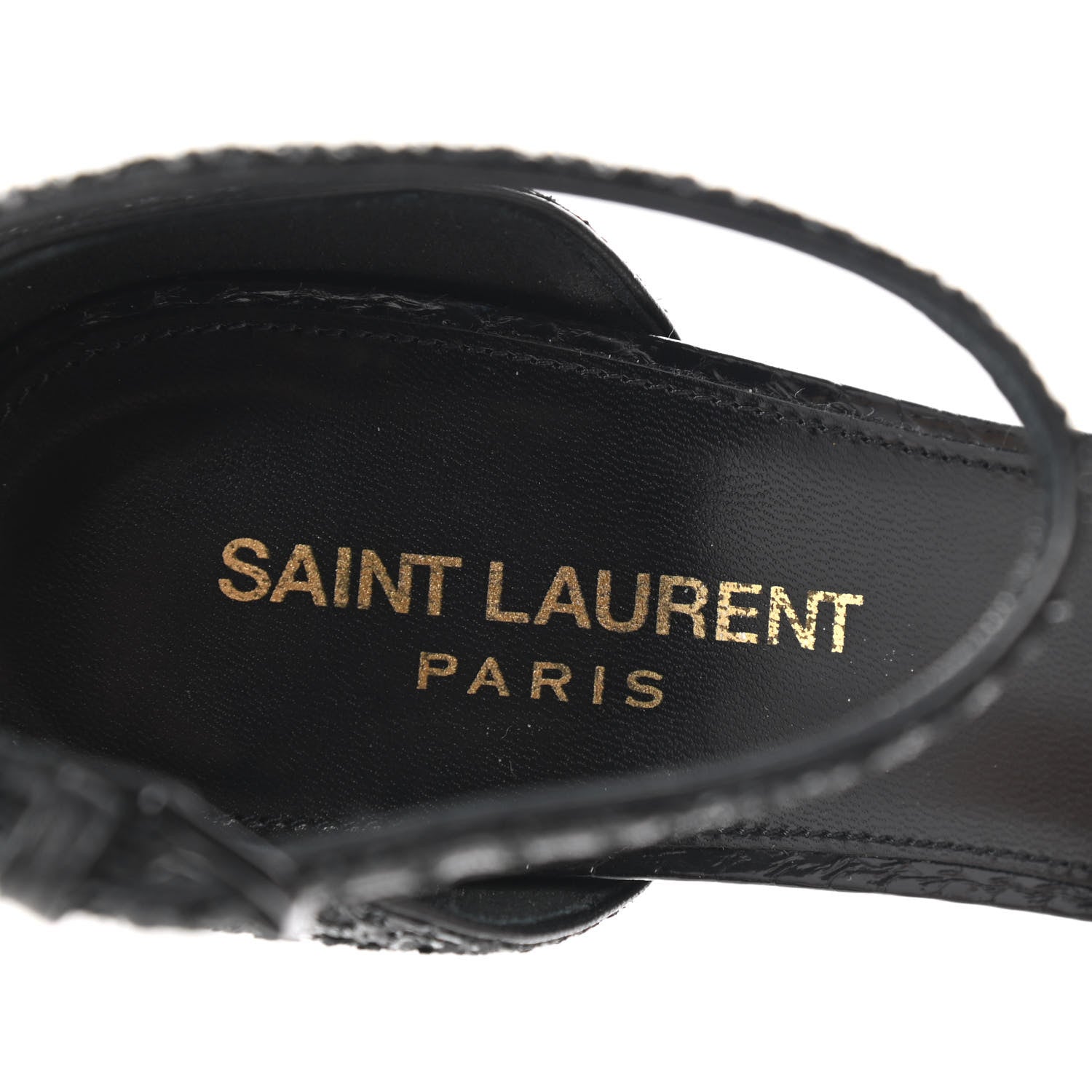 Saint Laurent Glitter Opyum Sandals 36 Black 6 of 8