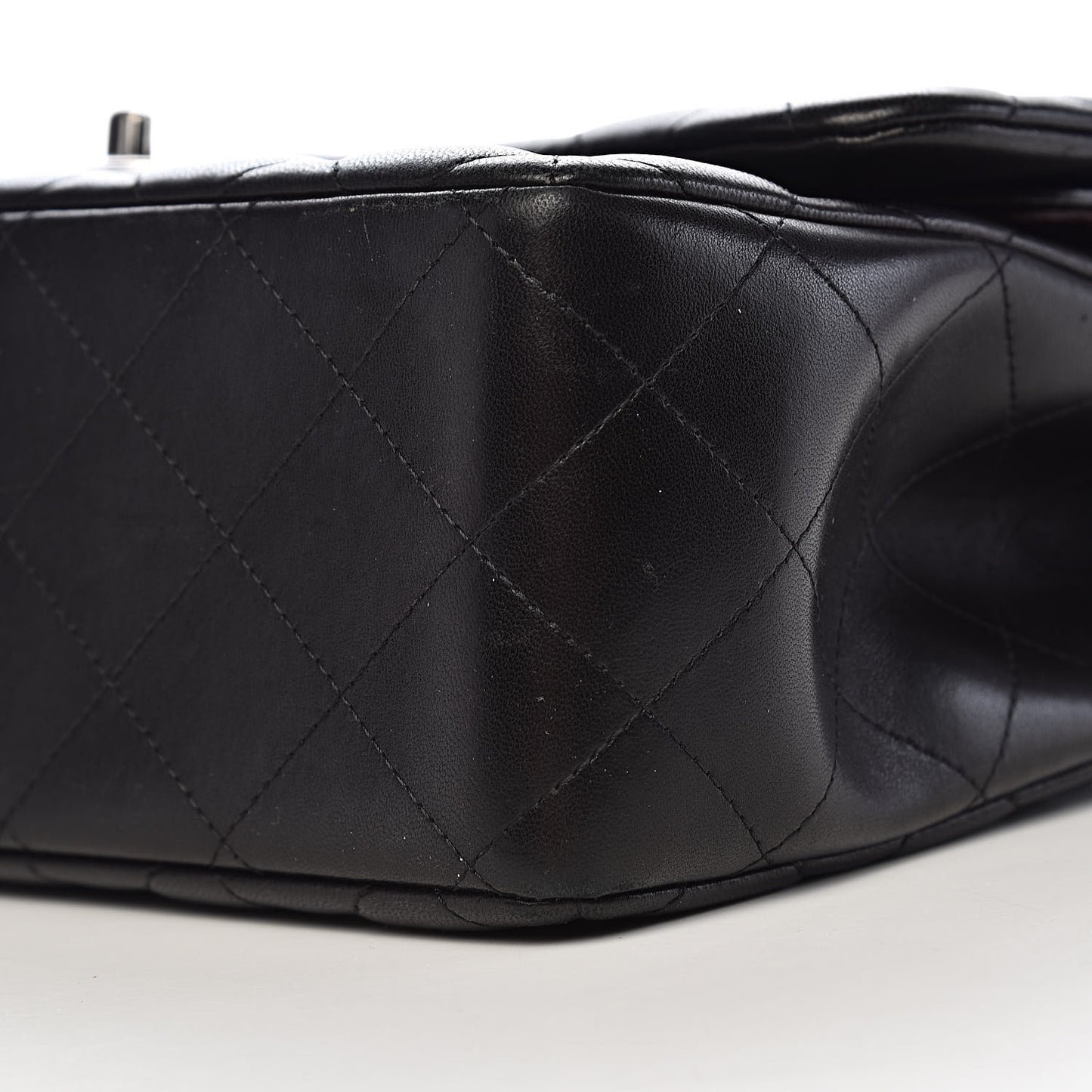 Lambskin Quilted Jumbo Double Flap Black