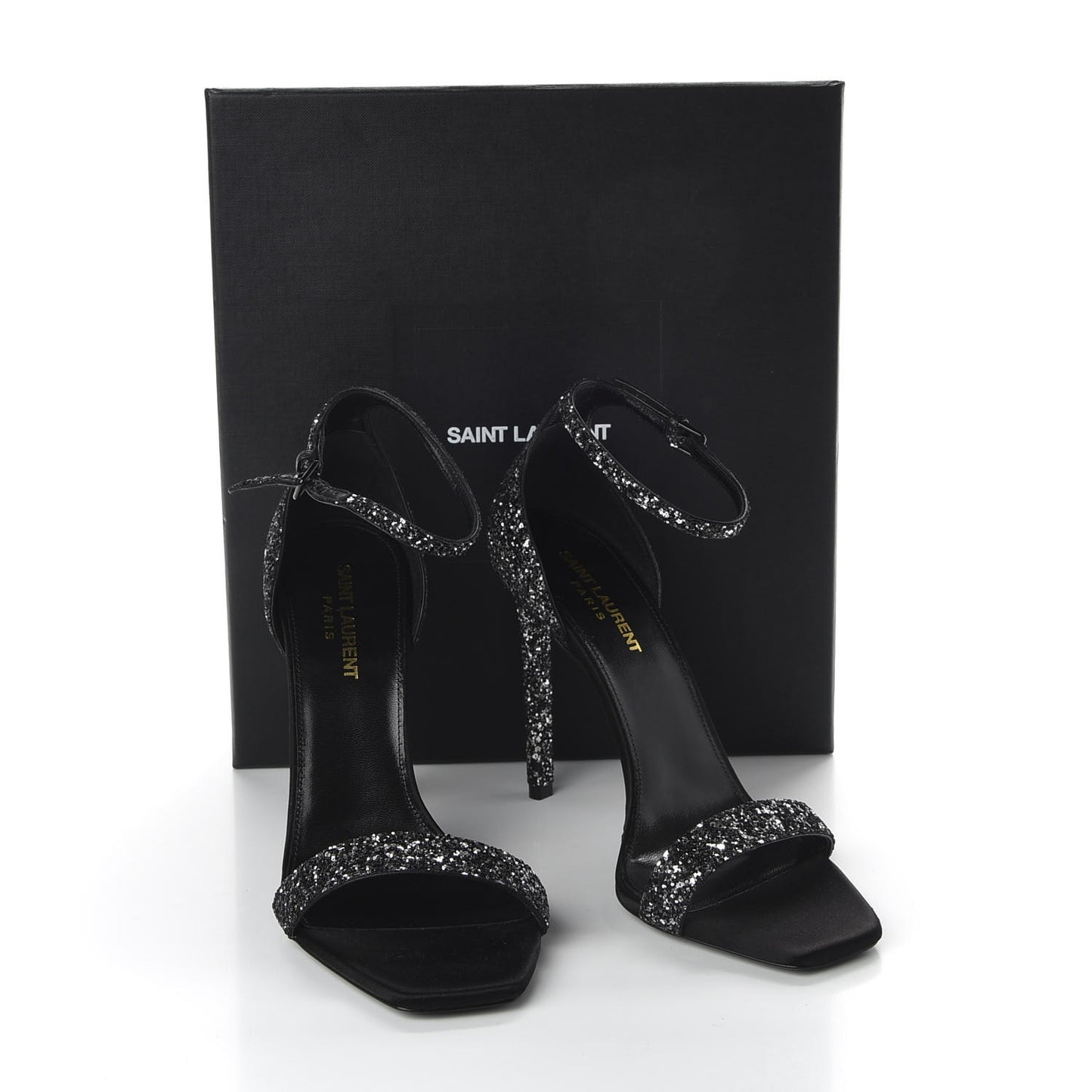 Glitter Amber 105 Ankle Strap Sandals 39 Black