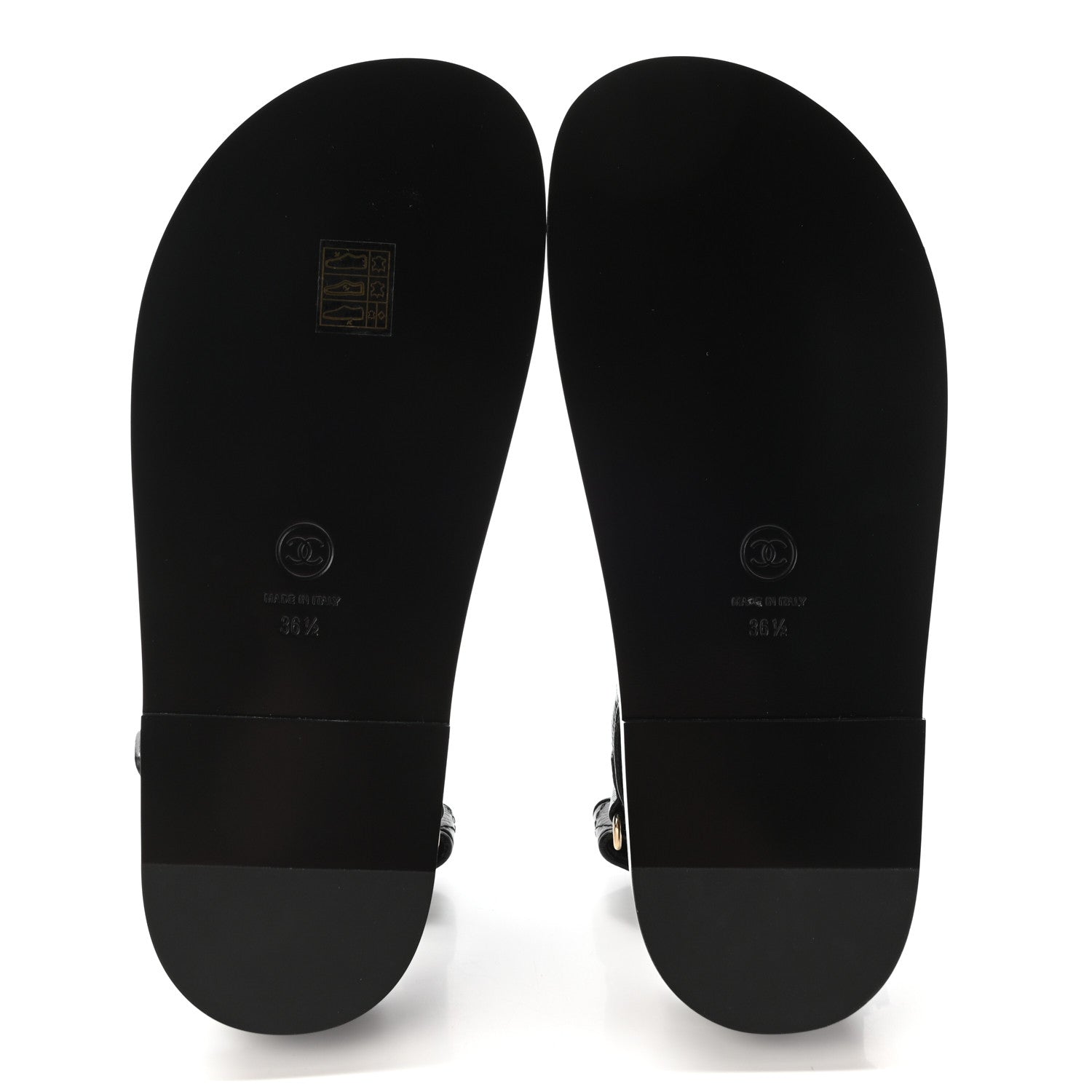Chanel Grained Calfskin Velcro Dad Sandals 36.5 Black 5 of 8