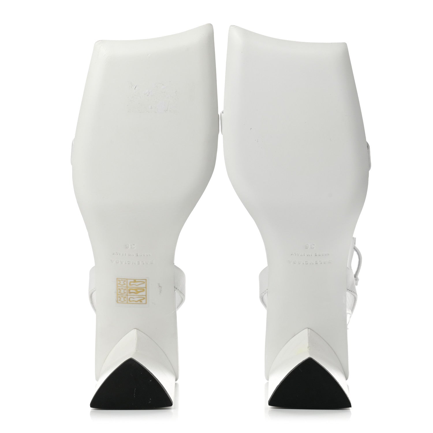 Balenciaga Smooth Calfskin Moon Square Toe 90mm Sandals 36 Optical White 5 of 10