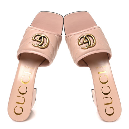 Gucci Nappa Matelasse GG Marmont 55mm Slide Sandals 40 Skin Rose 2 of 11
