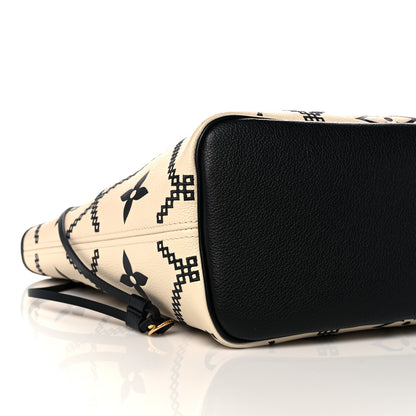 Louis Vuitton Empreinte Monogram Giant Broderies Neverfull MM Cream Black 7 of 10