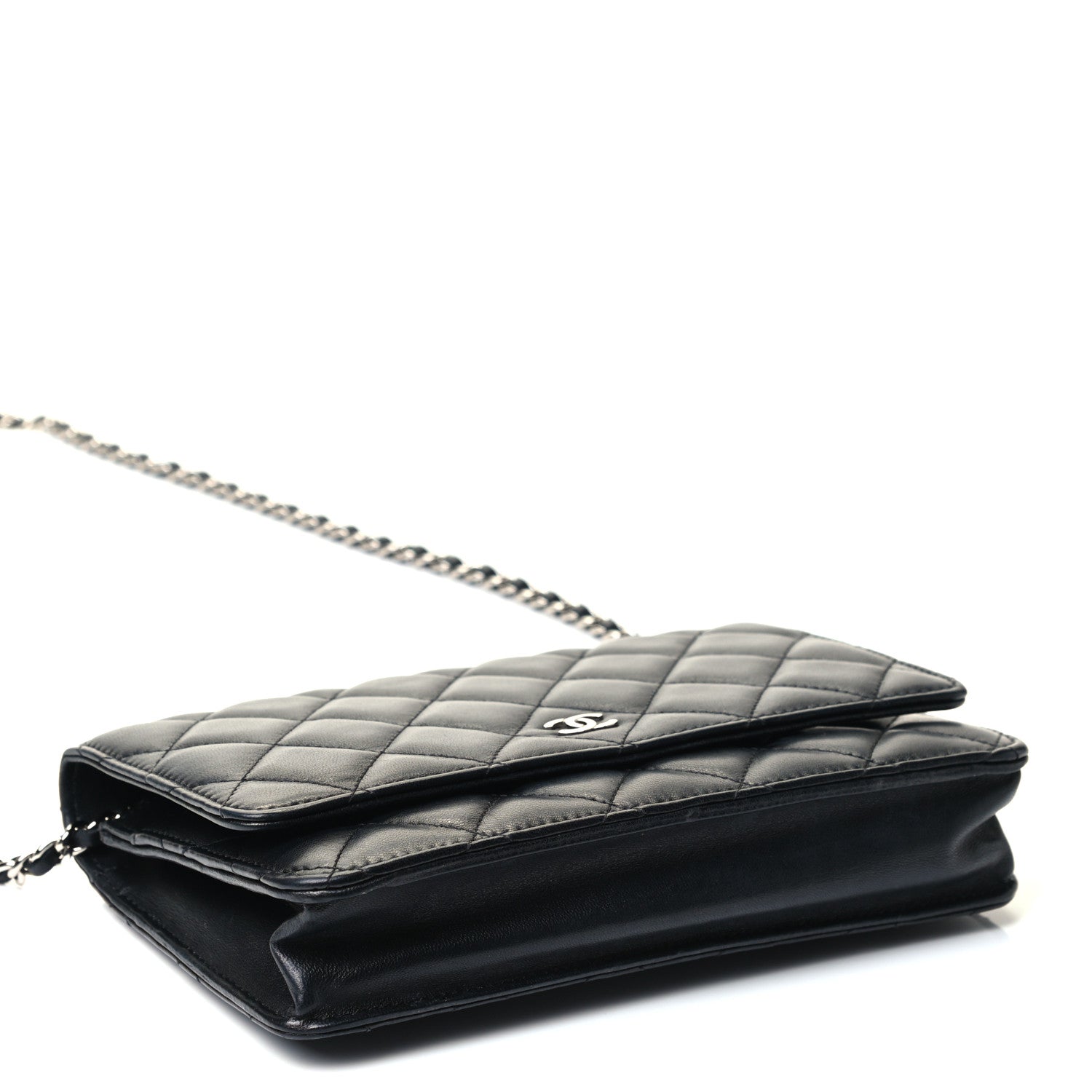 Chanel Lambskin Quilted Wallet On Chain WOC Black 3 of 4