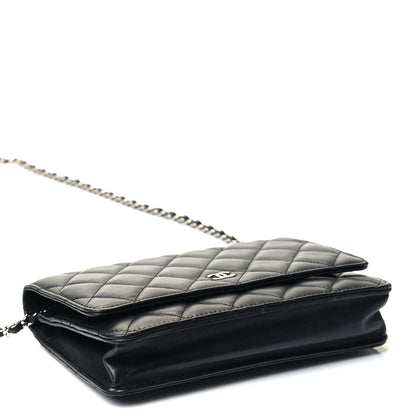 Chanel Lambskin Quilted Wallet On Chain WOC Black 3 of 4