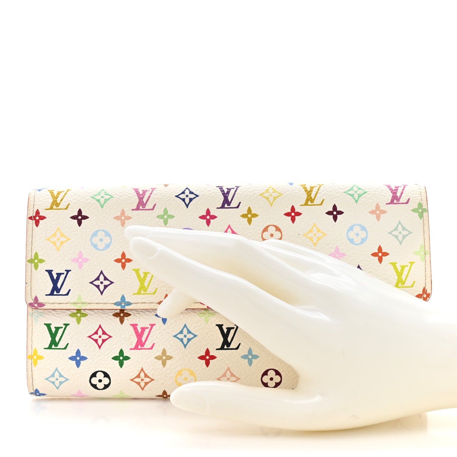 Louis Vuitton Monogram Multicolor Sarah Wallet White 2 of 12