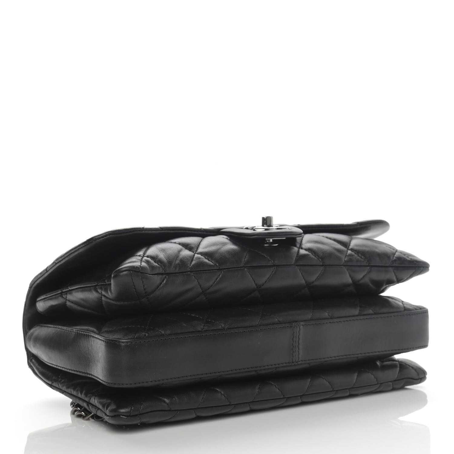 Chanel Lambskin Quilted Jumbo 3 Flap Black 4 of 11