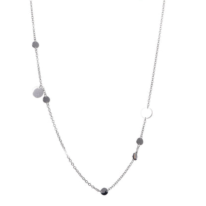 Hermes Sterling Silver 18K Rose Gold Confettis Long Necklace 80 1 of 6