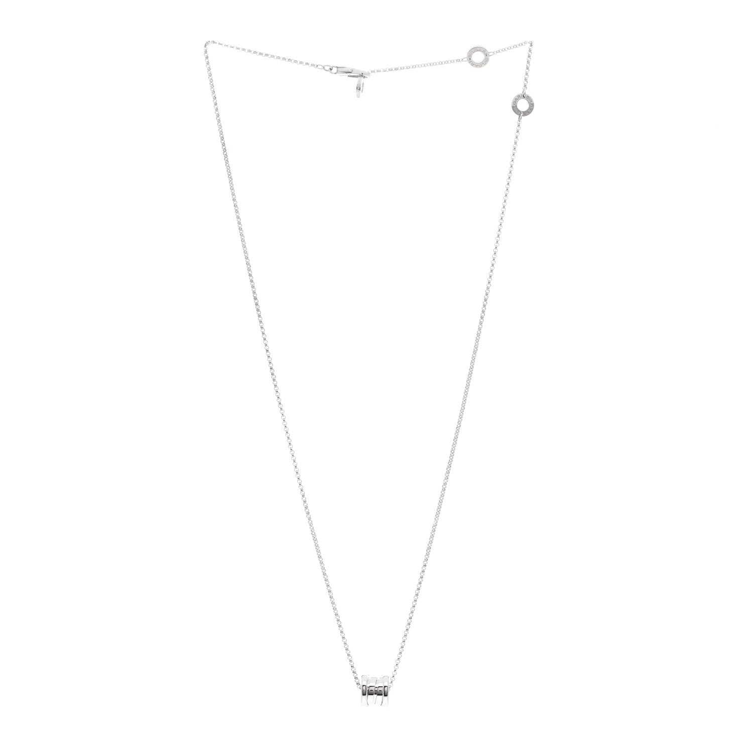 Bulgari 18K White Gold Mini B.Zero1 Pendant Necklace 4 of 5