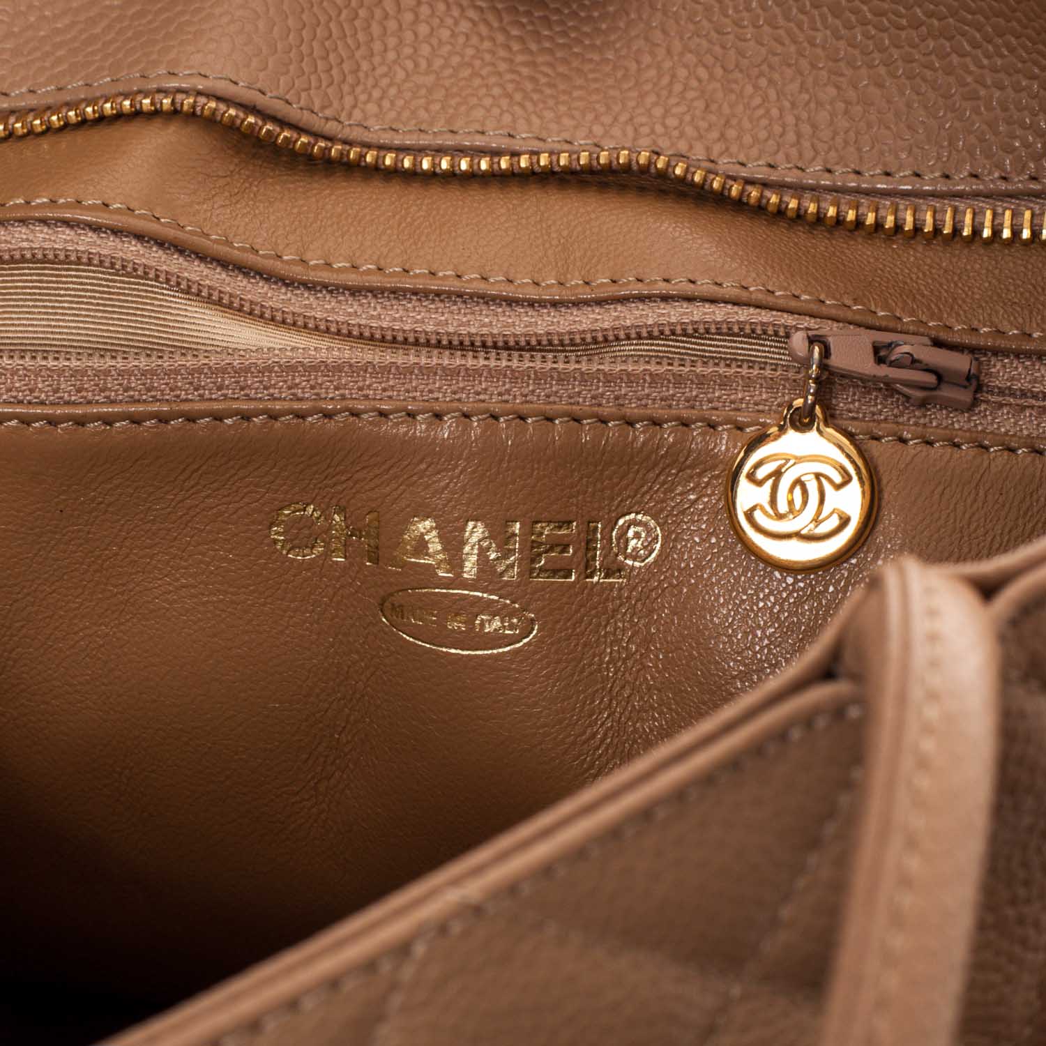 Chanel Caviar Medallion CC Tote Dark Beige 7 of 16