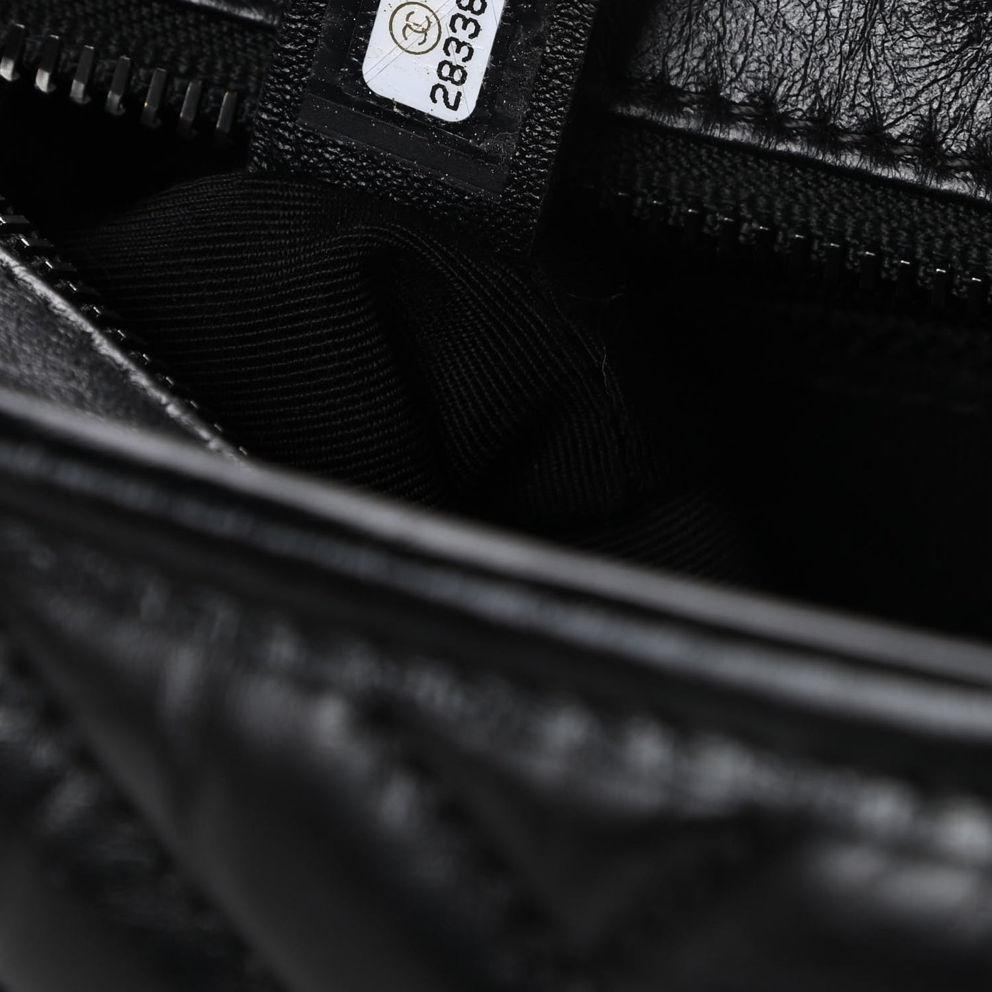 Aged Calfskin Chevron Quilted Small Gabrielle Hobo So Black