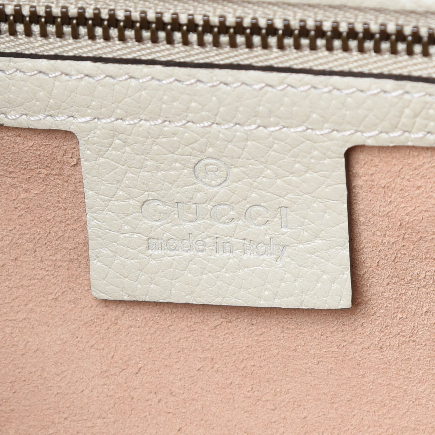 Grained Calfskin Web Stripe Butterfly Medium Totem Top Handle Bag White