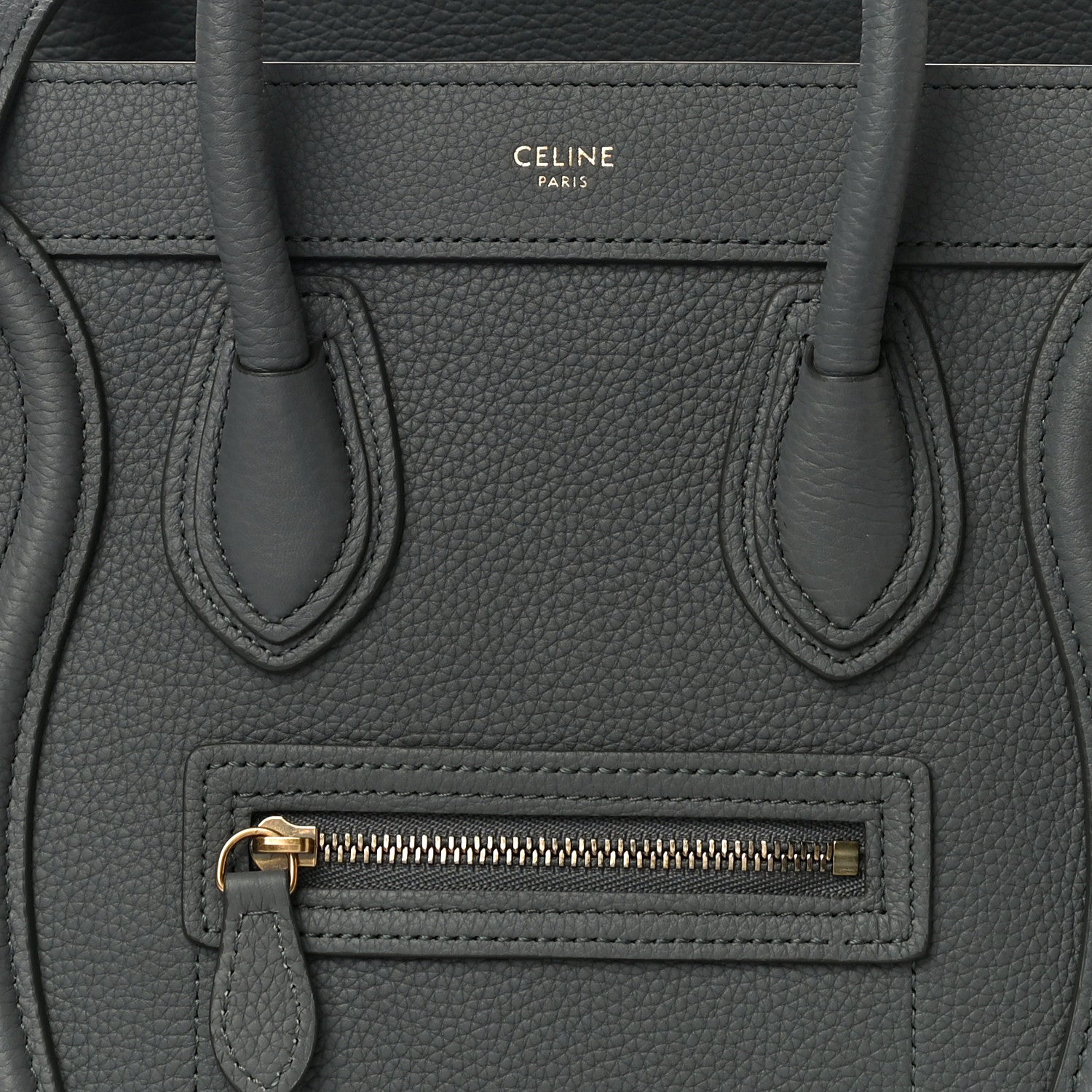 Celine Baby Drummed Calfskin Nano Luggage Kohl 8 of 10