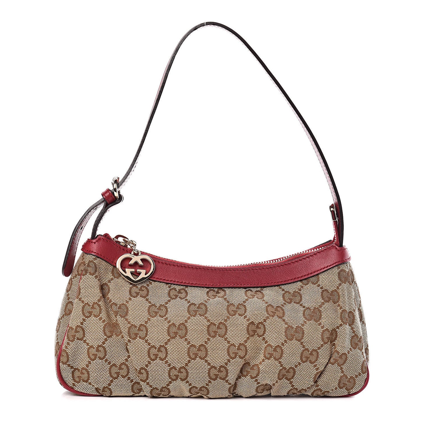 Monogram Heart GG Charm Pochette Red