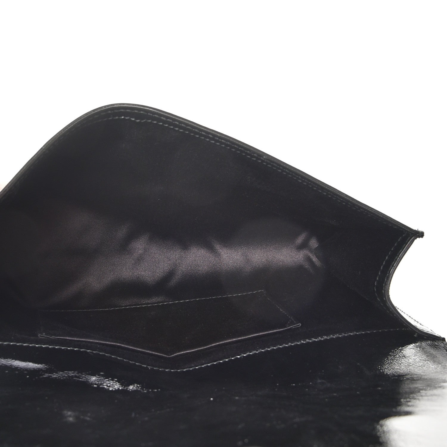 Saint Laurent Textured Patent Monogram Large Belle De Jour Clutch Black 5 of 8
