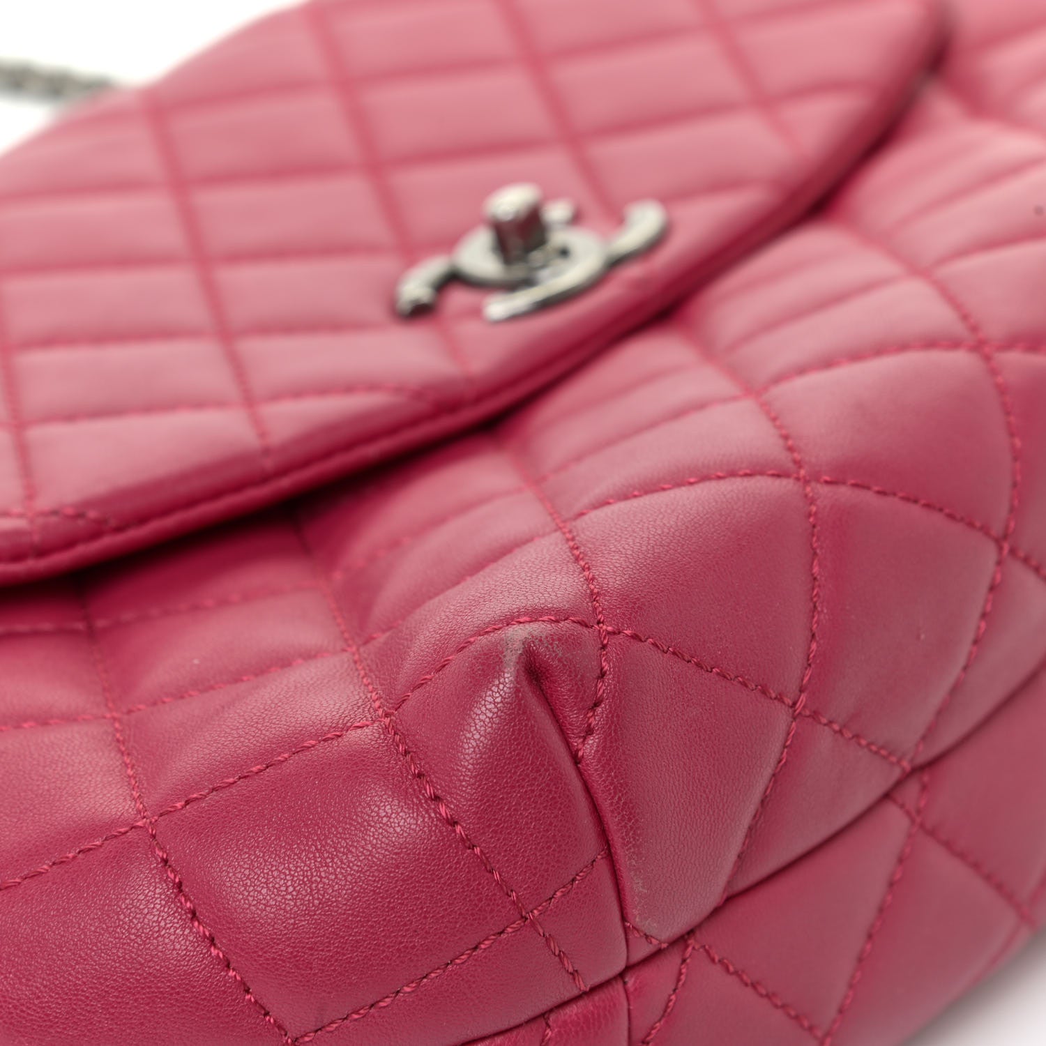Chanel Lambskin Quilted Large Daily Supple Flap Dark Pink 24 of 27