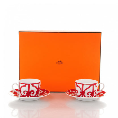 Hermes Porcelain Balcon du Guadalquivir Tea Cup and Saucer Set of 2 2 of 10
