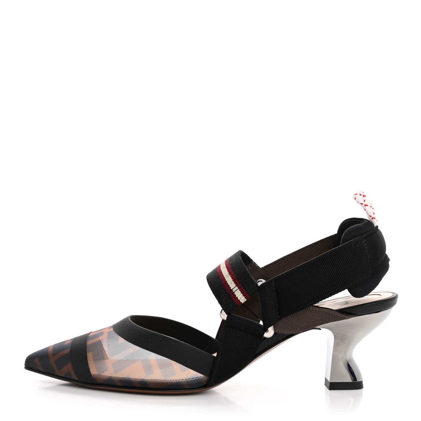 Technical Mesh FF Colibri 55mm Slingback Pumps 36 Tobacco Moro