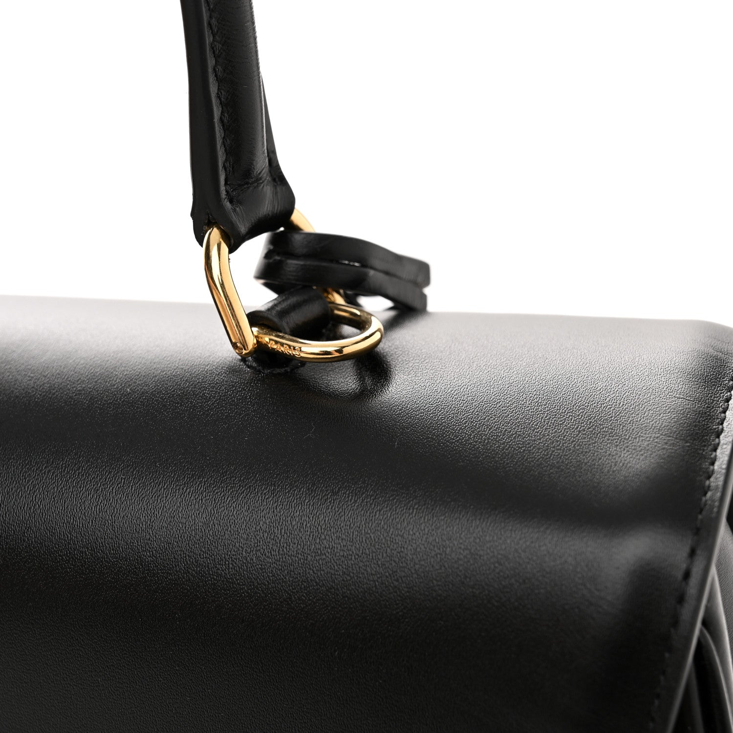 Celine Satinated Calfskin Medium 16 Top Handle Bag Black 17 of 18
